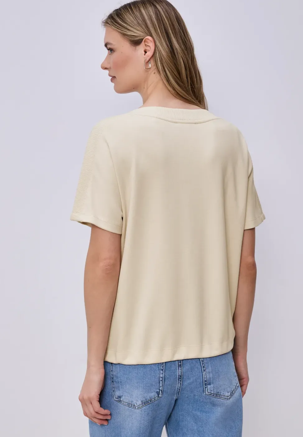 Chemise dropped shoulder avec détail côtelé