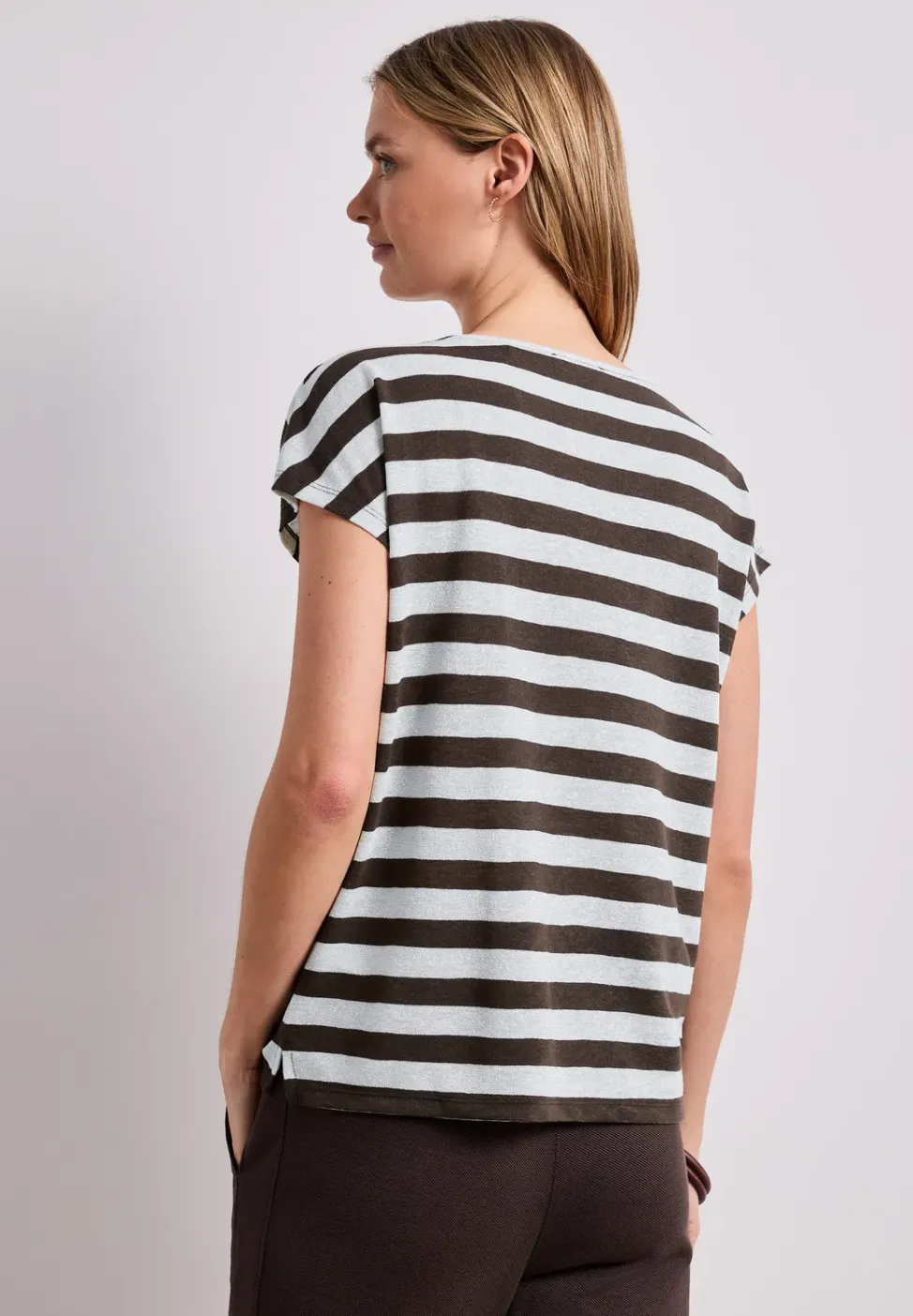 Chemise dropped shoulder à rayures et paillettes