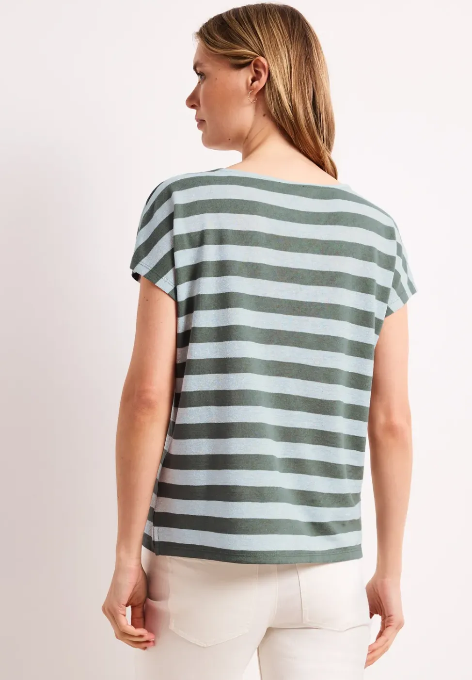 Chemise dropped shoulder à rayures et paillettes