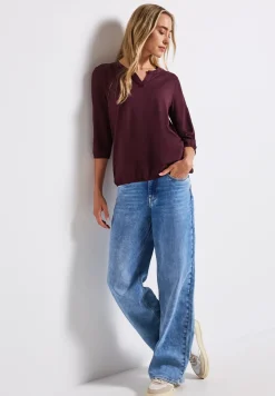 Chemise en jersey à col fendu