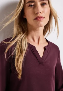 Chemise en jersey à col fendu