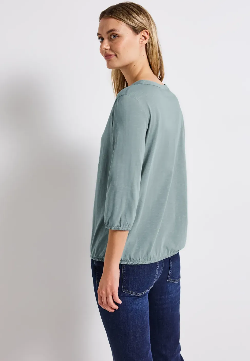Chemise en jersey à col fendu