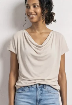 Chemise dropped shoulder avec cascade sur le devant