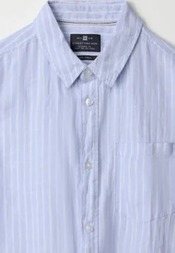 Chemise en lin rayée