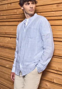 Chemise en lin rayée