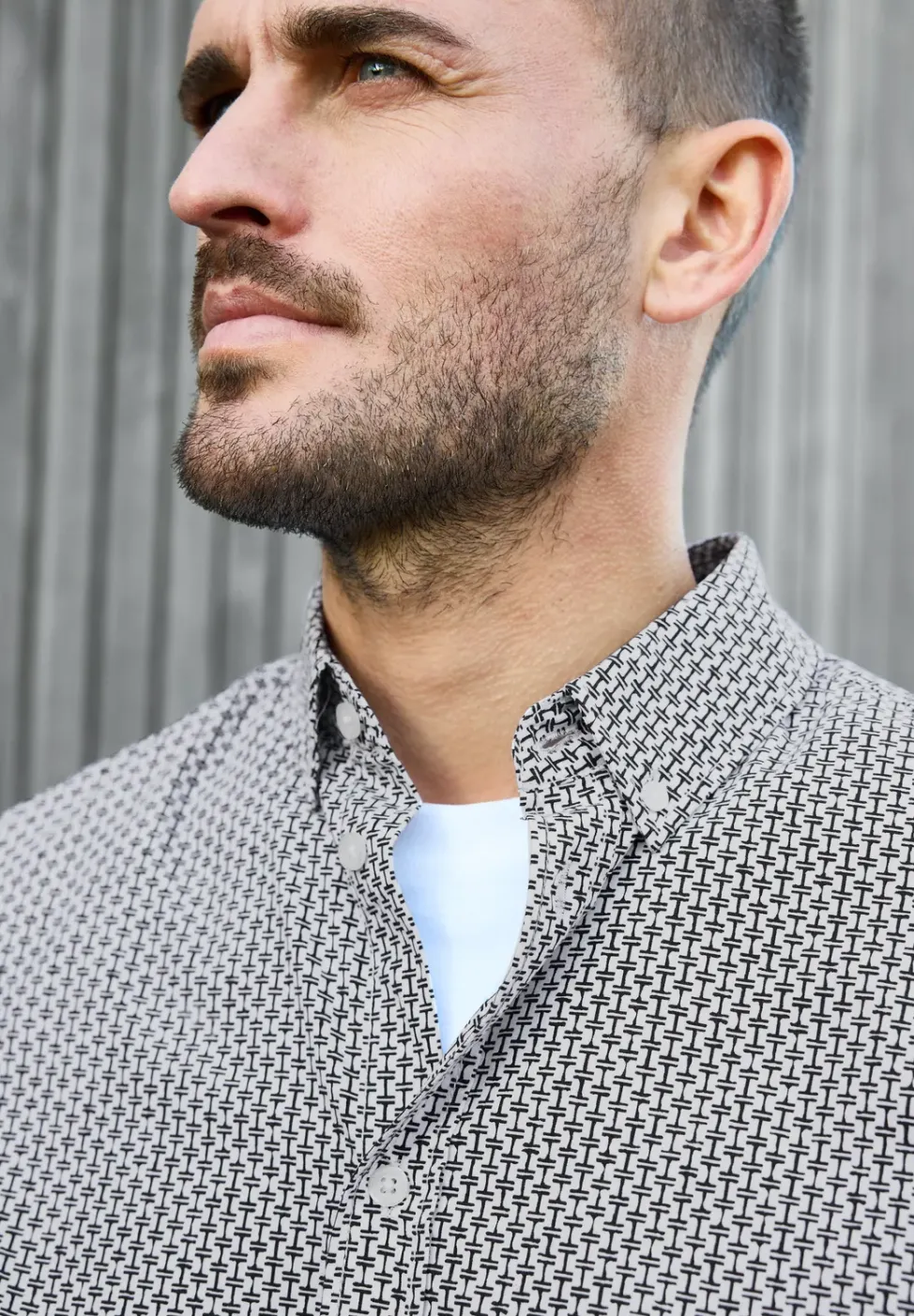 Chemise en popeline à motifs