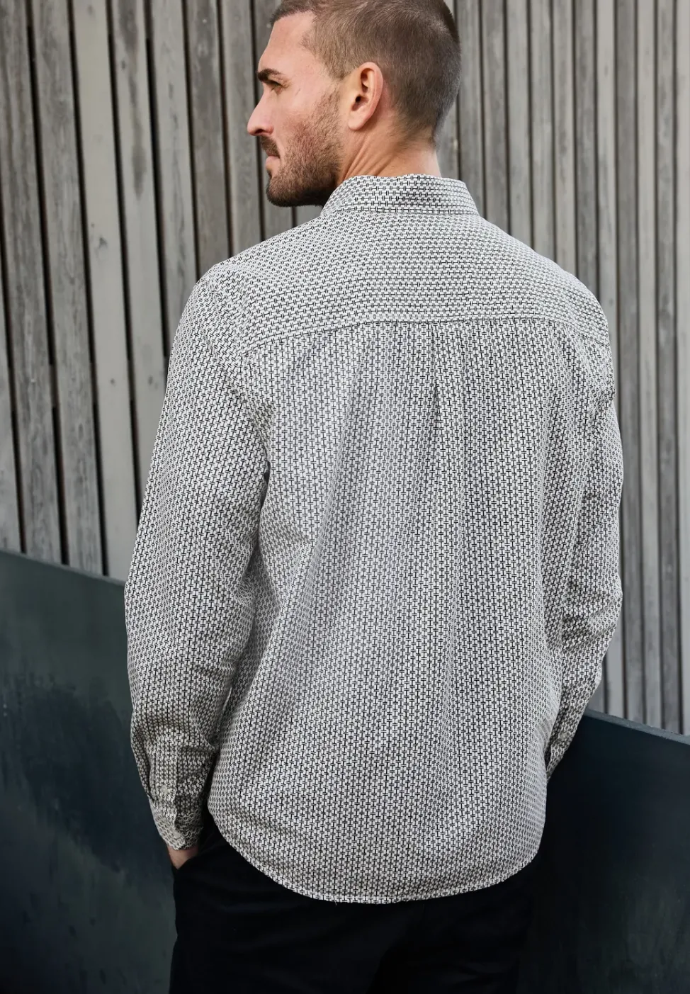Chemise en popeline à motifs