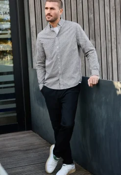 Chemise en popeline à motifs