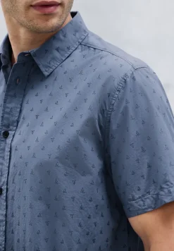 Chemise en popeline à motifs