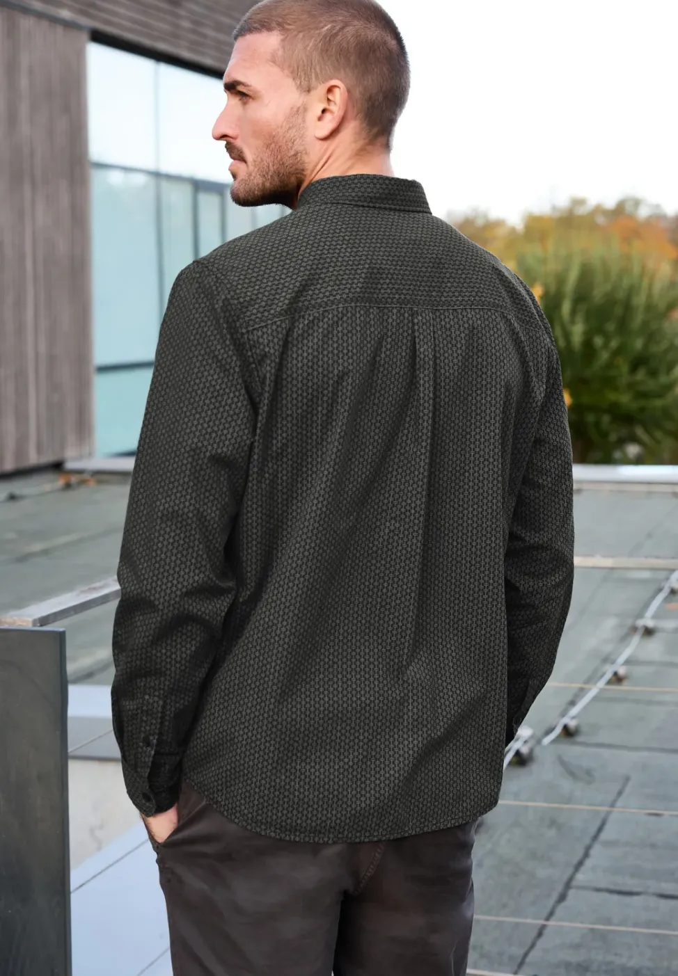 Chemise en popeline à motifs