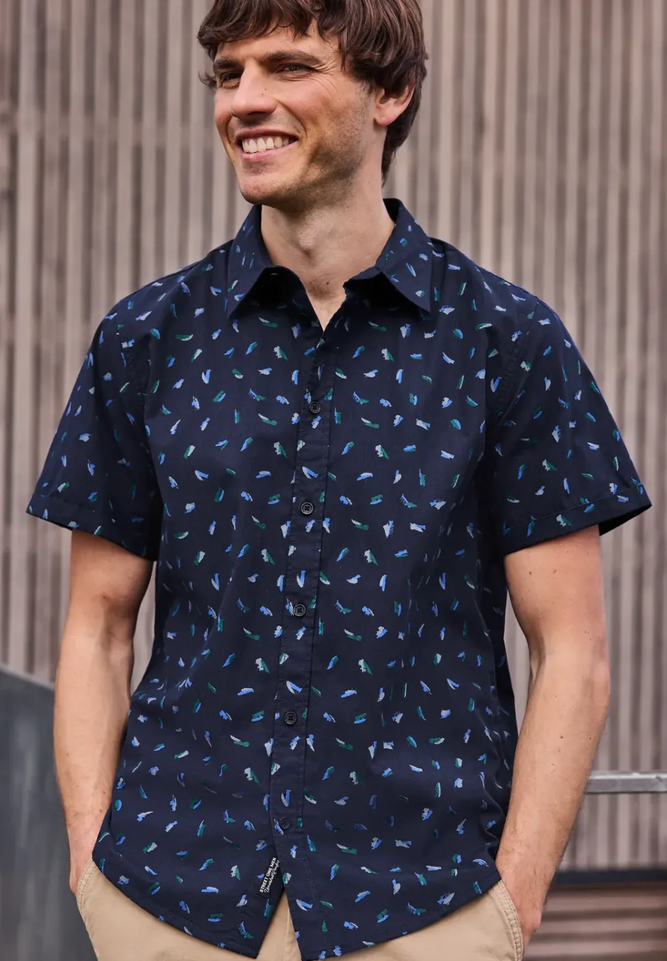 Chemise à manches courtes avec imprimé allover
