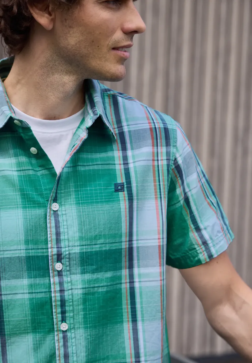 Chemise à manches courtes avec motif à carreaux