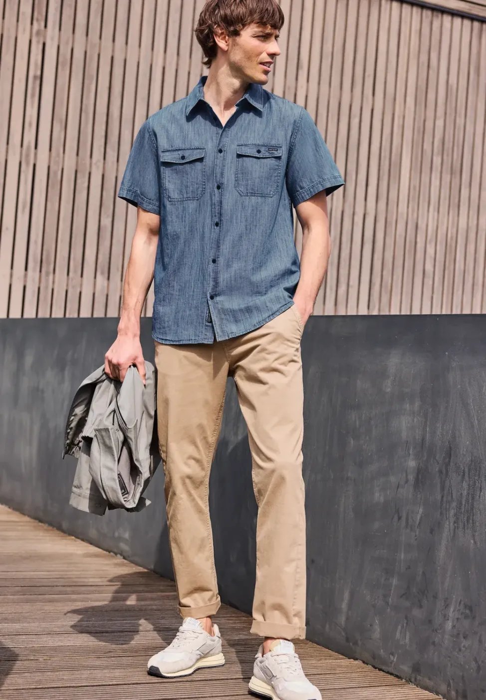 Chemise à manches courtes en denim