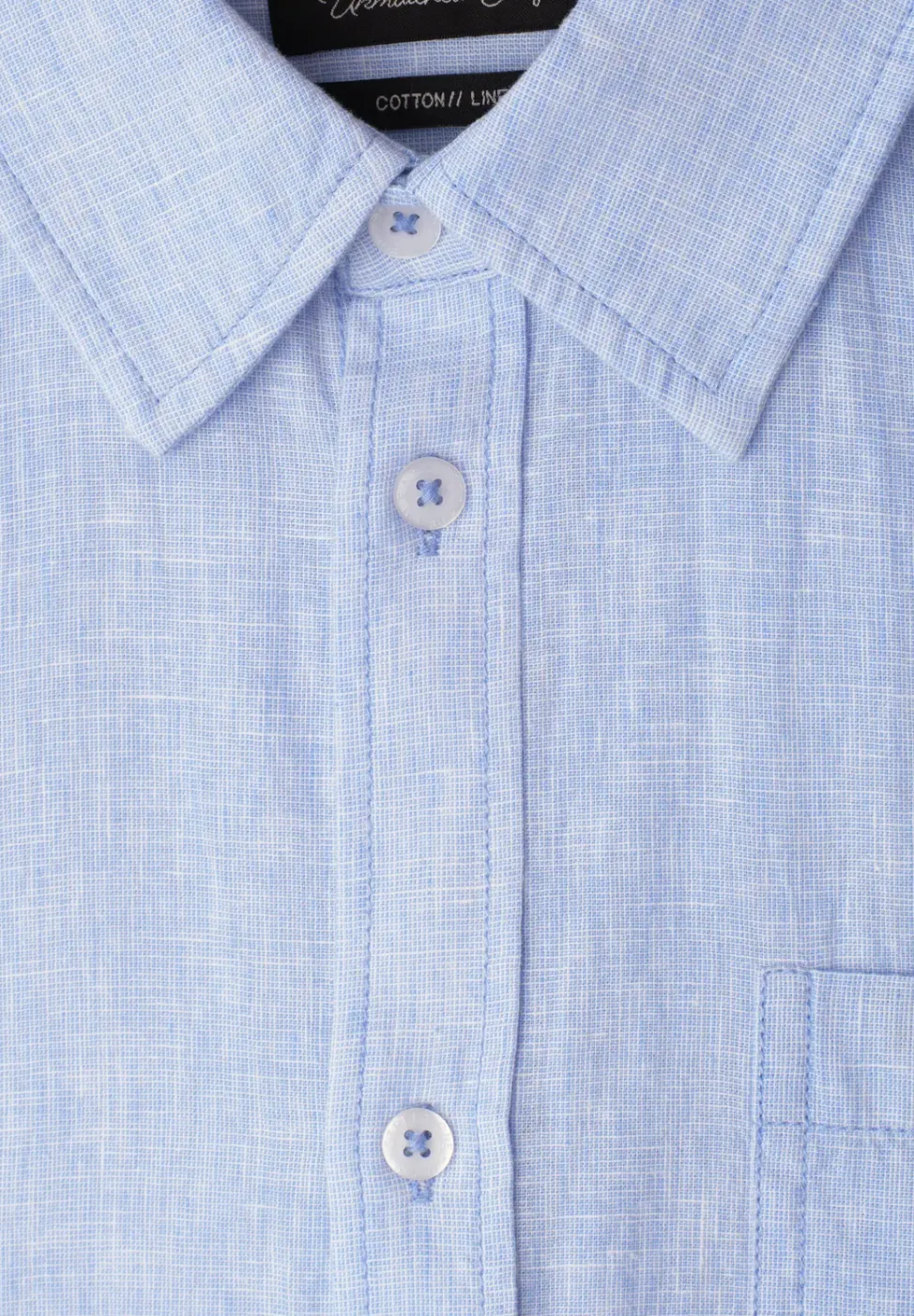 Chemise à manches courtes en lin mélangé