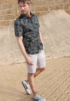 Chemise manches courtes en popeline imprimée