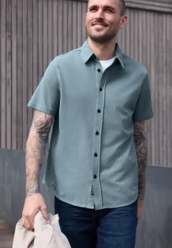 Chemise à manches courtes en qualité piquée
