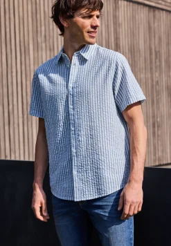 Chemise à manches courtes en qualité seersucker