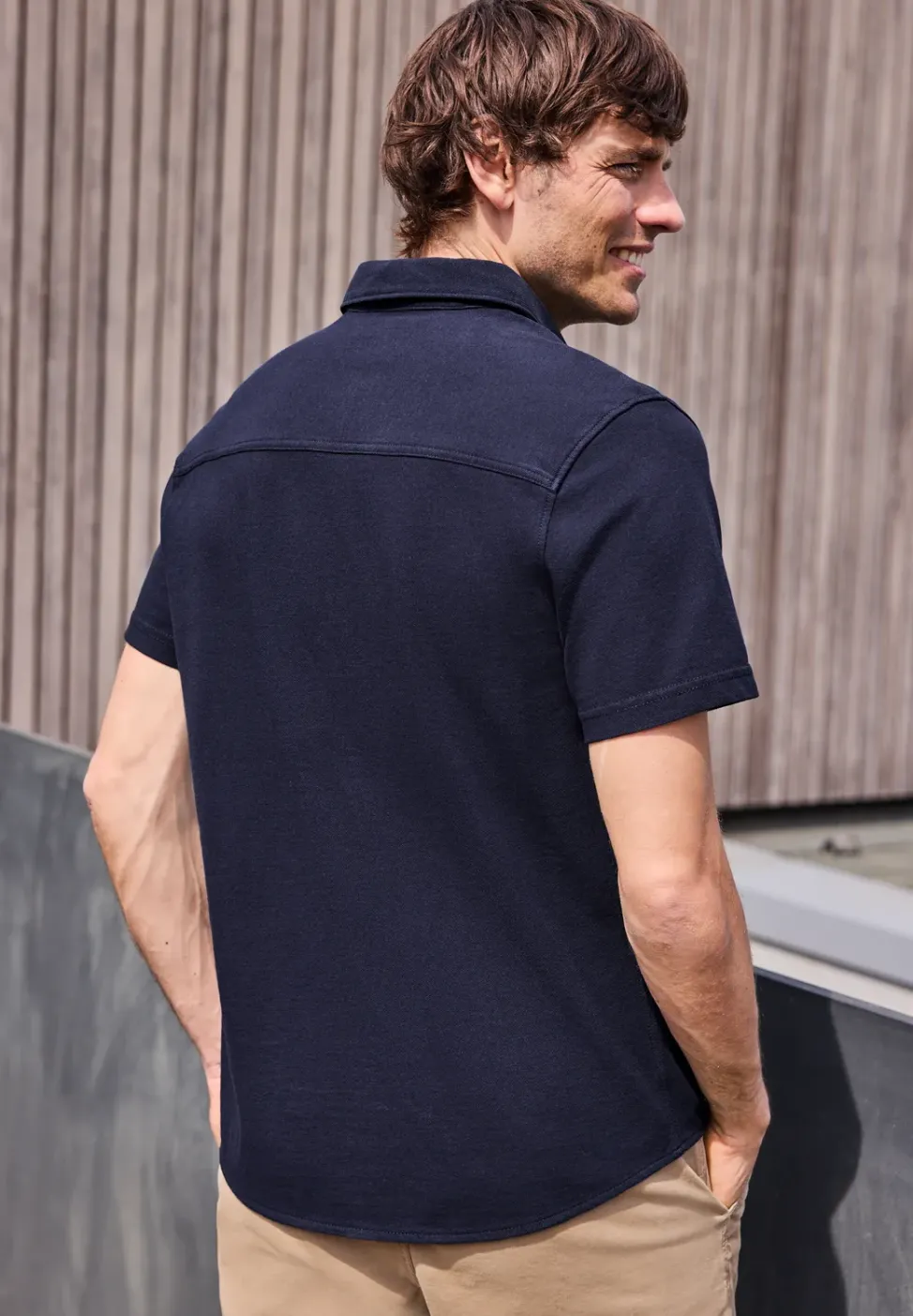 Chemise à manches courtes en qualité piquée