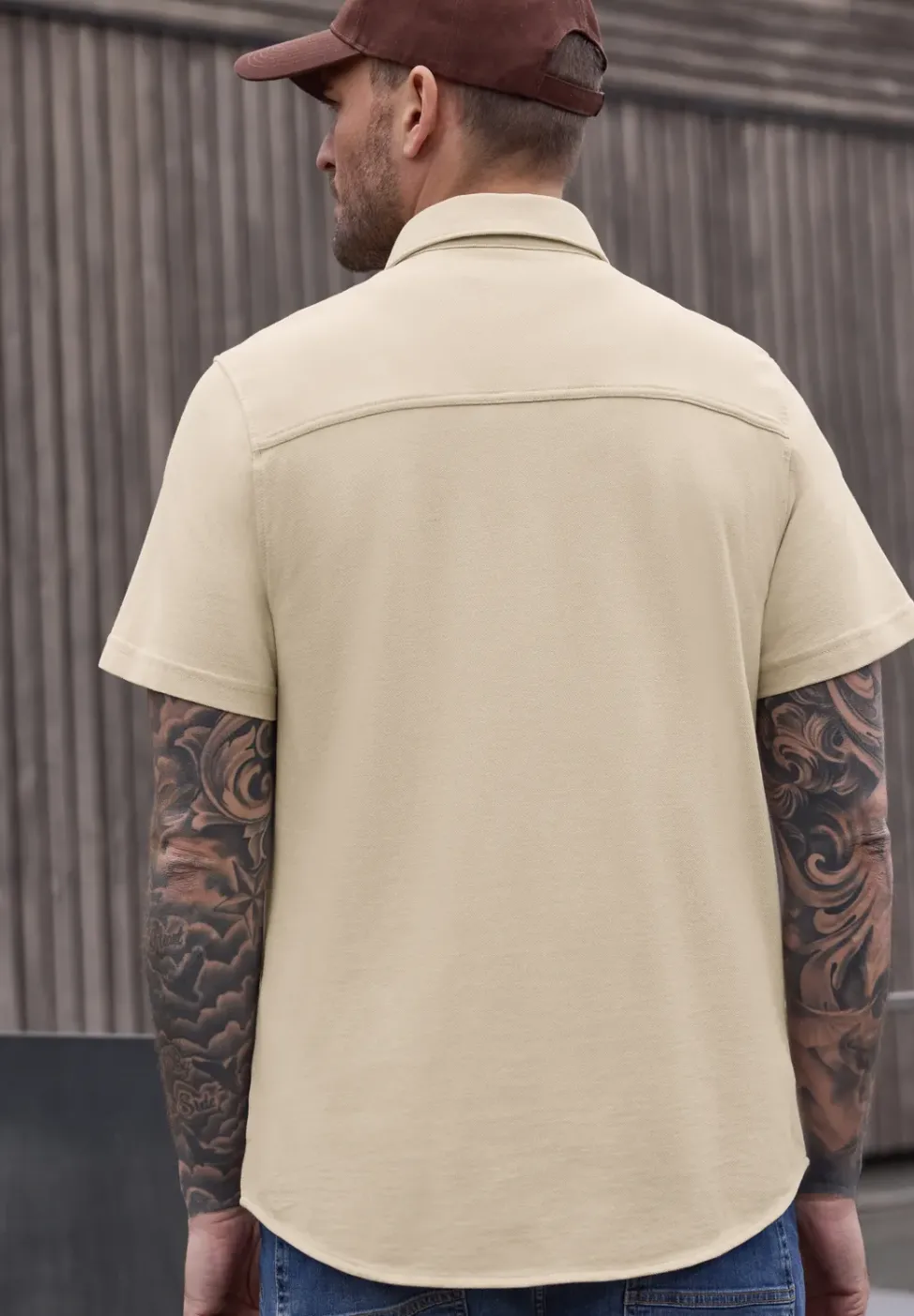 Chemise à manches courtes en qualité piquée