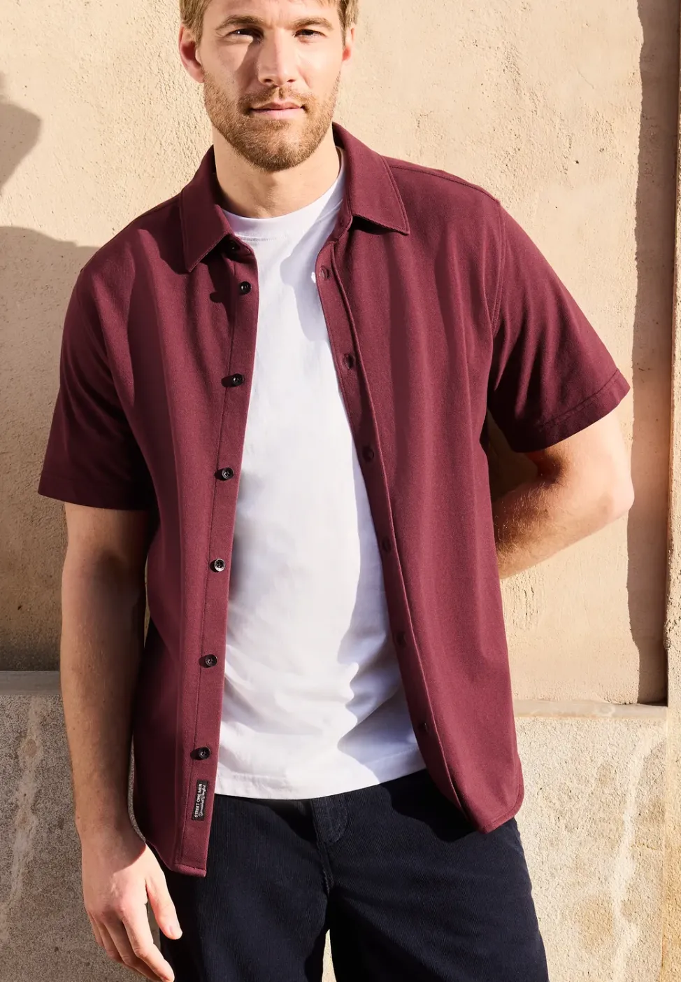 Chemise à manches courtes en qualité piquée