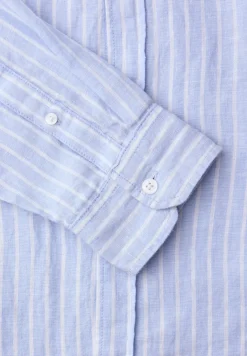 Chemise à manches longues en lin à rayures