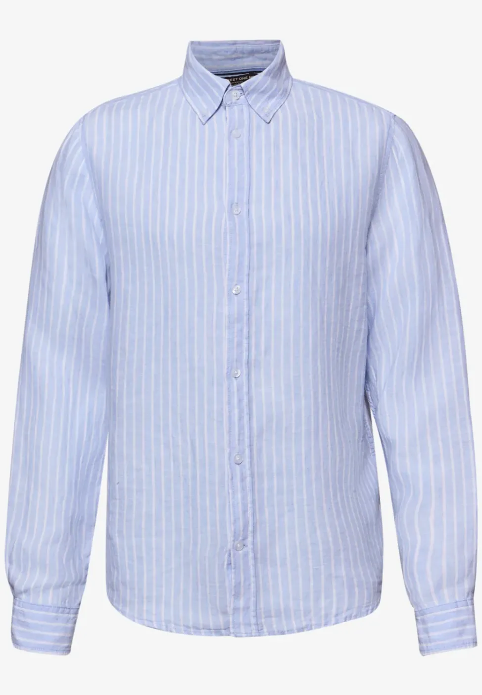 Chemise à manches longues en lin à rayures