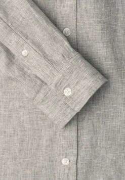 Chemise à manches longues en lin mélangé