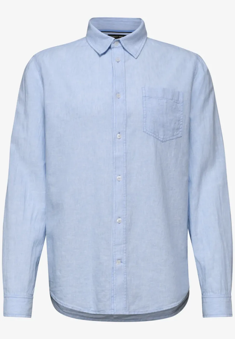 Chemise à manches longues en lin mélangé
