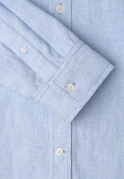 Chemise à manches longues en lin mélangé