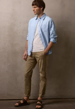 Chemise à manches longues en lin mélangé