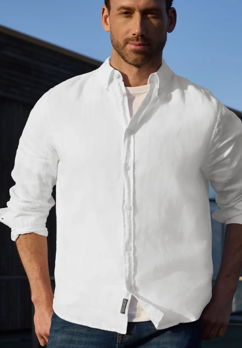 Chemise à manches longues en lin
