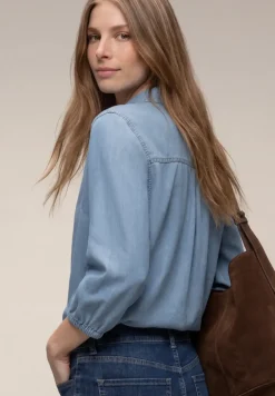 Chemisier à manches 3/4 en look denim
