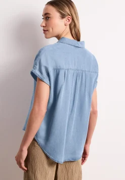 Chemisier dropped shoulder au look denim