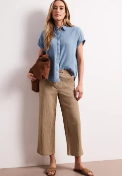 Chemisier dropped shoulder au look denim