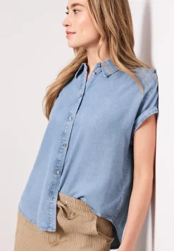 Chemisier dropped shoulder au look denim