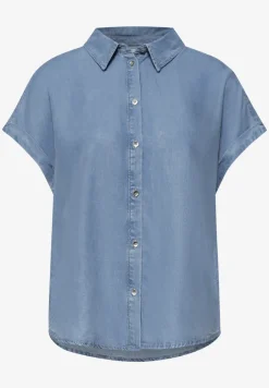 Chemisier dropped shoulder au look denim