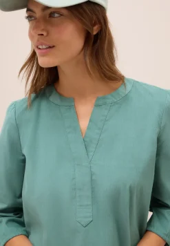 Chemisier en velours côtelé Split Neck