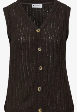 Gilet avec col en V et patte de boutonnage