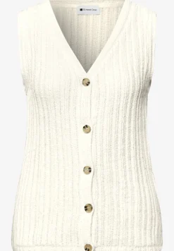 Gilet avec col en V et patte de boutonnage