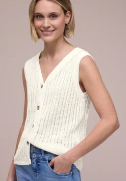 Gilet avec col en V et patte de boutonnage