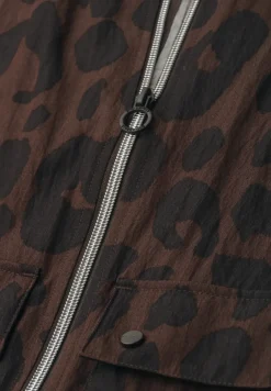 Gilet avec col montant et motif léopard