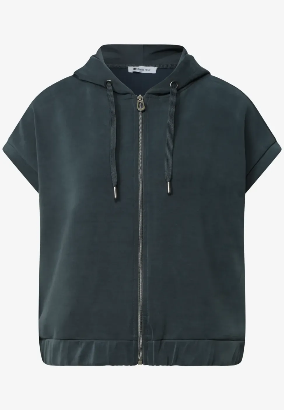 Gilet en aspect soyeux avec capuche