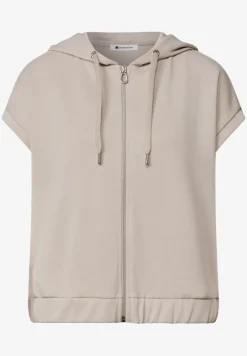 Gilet en aspect soyeux avec capuche