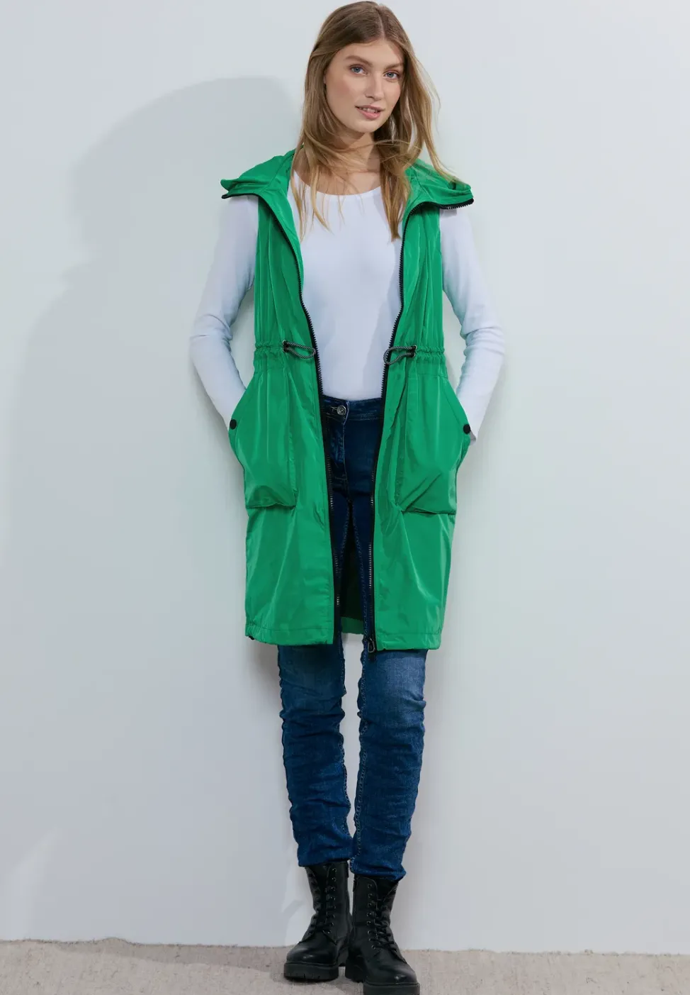 Gilet long avec mesh
