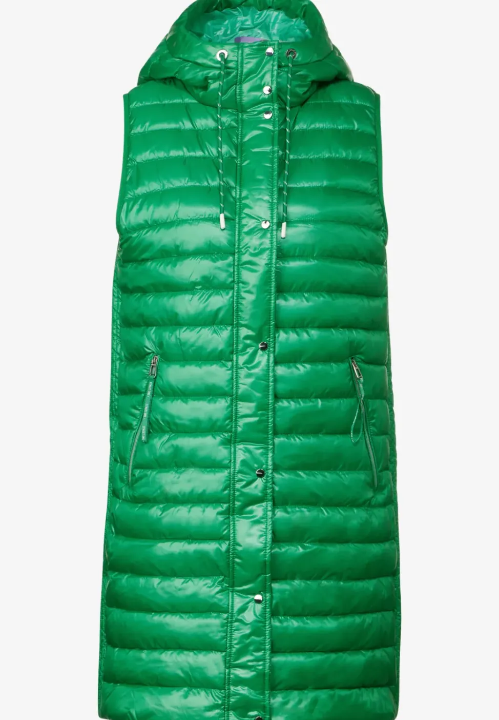 Gilet matelassé long à capuche