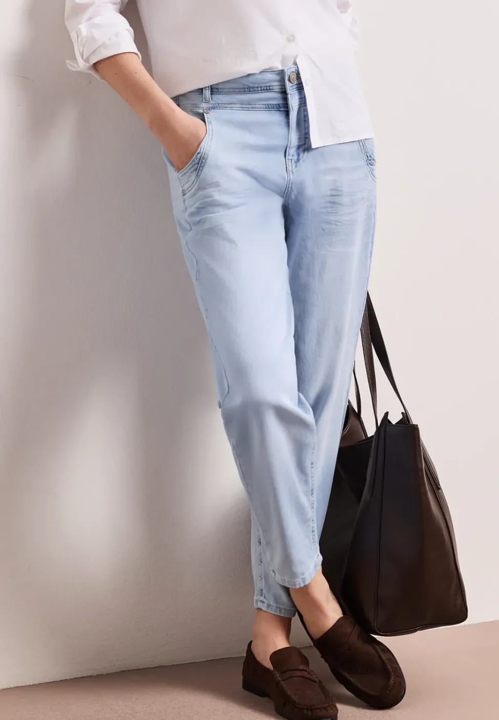 High Waist Barrel Leg Jeans en Loose Fit