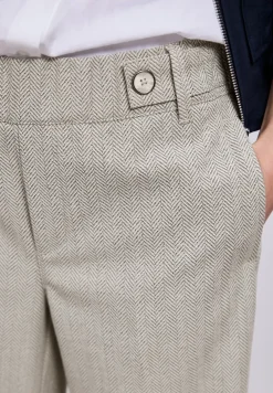 High Waist Pantalon à jambes larges avec détails de boutons