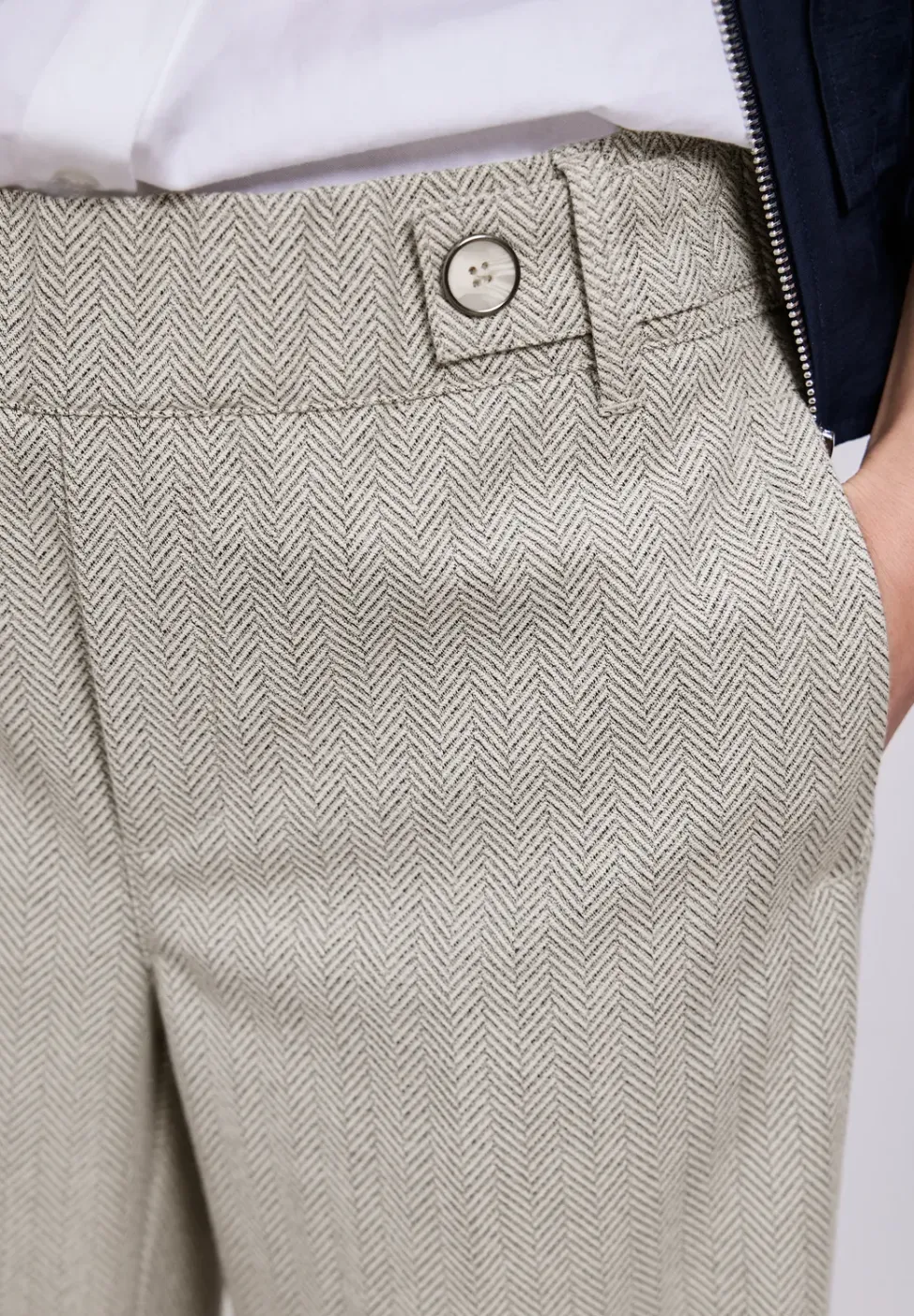 High Waist Pantalon à jambes larges avec détails de boutons