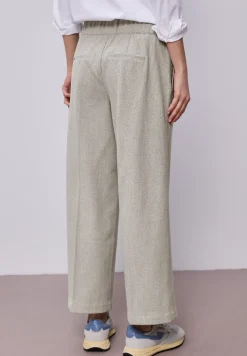 High Waist Pantalon à jambes larges avec détails de boutons