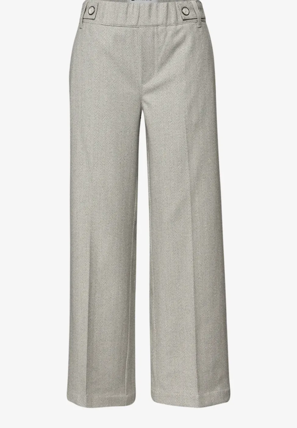 High Waist Pantalon à jambes larges avec détails de boutons